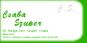 csaba szuper business card